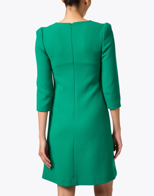 Back image - Jane - Pippa Green Wool Crepe Dress