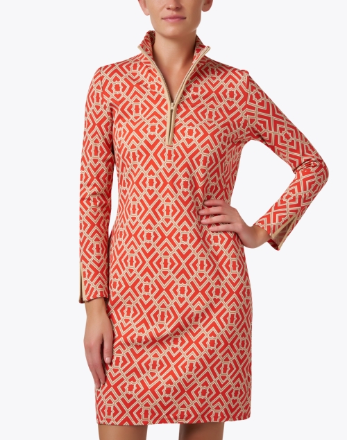 Front image - Jude Connally - Anna Orange Print Dress