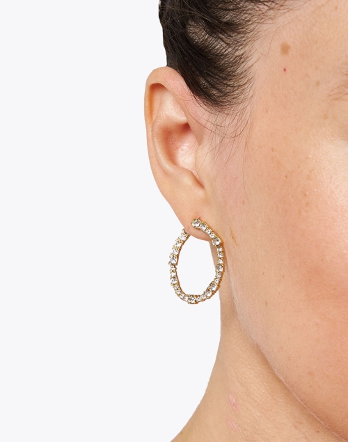 Look image - Alexis Bittar - Gold Crystal Hoop Earrings