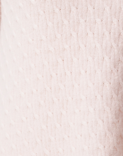 Fabric image - Cortland Park - St. Tropez Pale Pink Cable Knit Cashmere Sweater