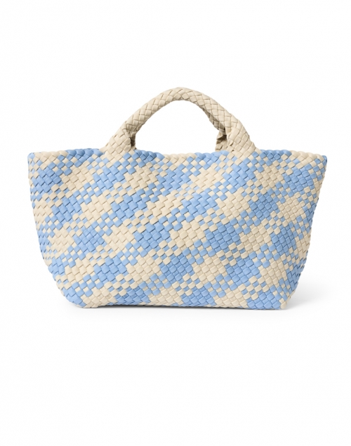Product image - Naghedi - St. Barths Medium Light Blue Plaid Woven Handbag