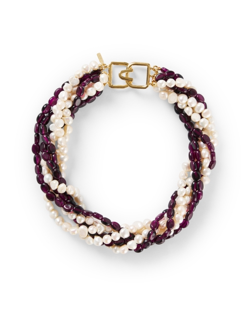 Product image - Kenneth Jay Lane - Amethyst and Pearl Multi Strand Necklace