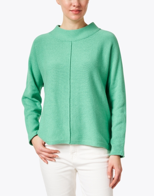 Front image - Eileen Fisher - Green Cotton Cashmere Sweater