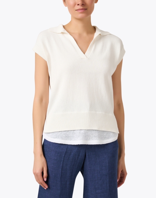 Front image - Brochu Walker - Jaia Ivory Polo Looker Sweater