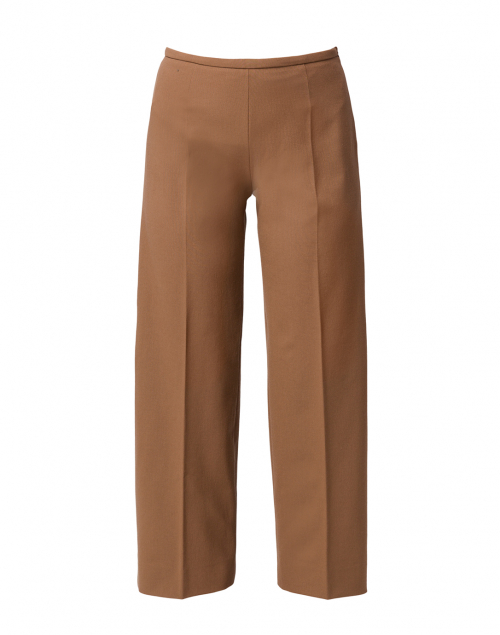 Piazza Sempione - Amandine Camel Stretch Wool Wide Leg Ankle Pant