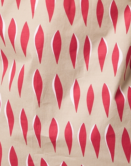 Fabric image - Piazza Sempione - Beige and Red Print Cotton Poplin Shirt