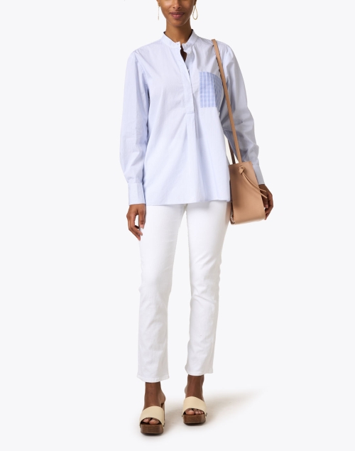 Look image - Mother - The Rider White High-Waisted Ankle Jean