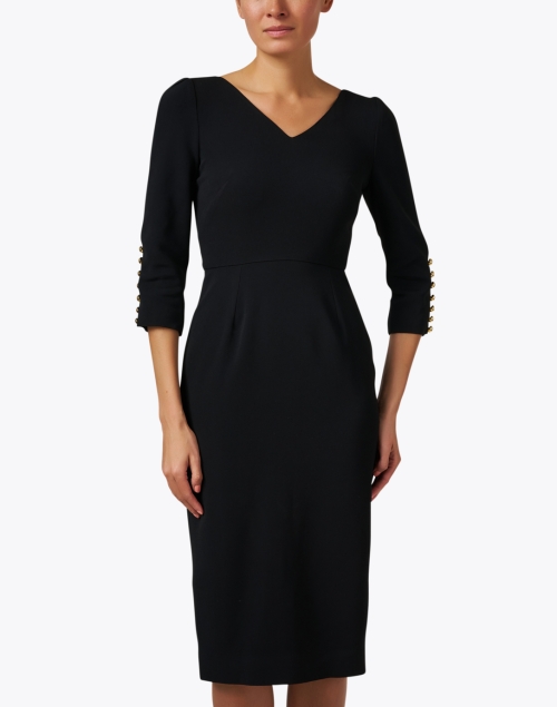 Front image - Jane - Sydney Black Stretch Crepe Dress