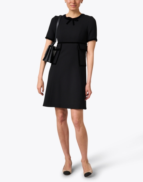 Look image - Jane - Opaline Black Wool Crepe Dress