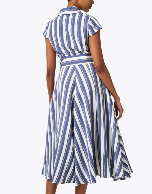 Back image - Loretta Caponi - Zoe Blue Striped Dress