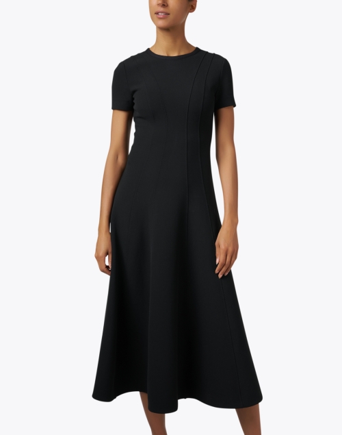 Front image - St. John - Black Fit and Flare Dress