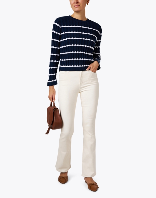 Navy Cotton Stripe Sweater