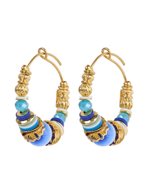 Product image - Gas Bijoux - Aloha Blue and Gold Mini Hoop Earrings