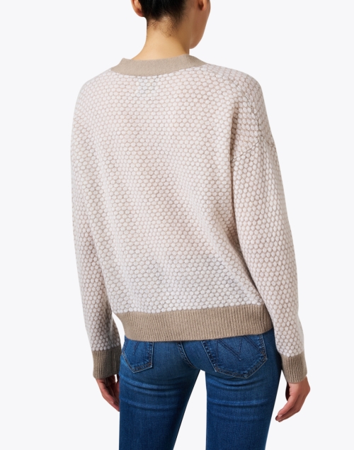 Back image - Jumper 1234 - Honeycomb Brown and Cream Cashmere Cardigan