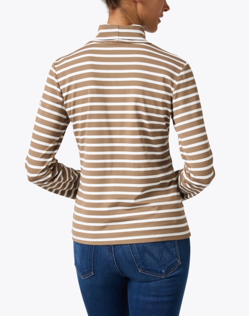 Back image - Saint James - Oural Brown and Ivory Striped Jersey Top