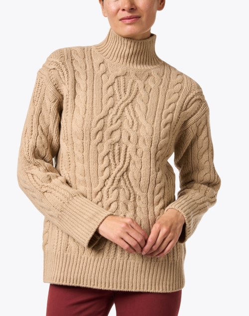 Front image - Vince - Camel Wool Cashmere Turtleneck Sweater