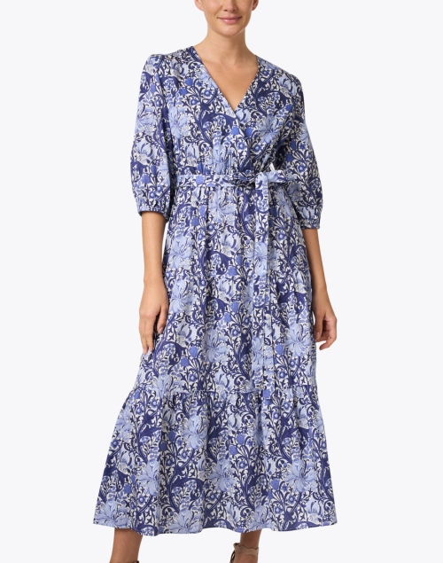 Front image - Finley - Aerin Blue Print Cotton Dress