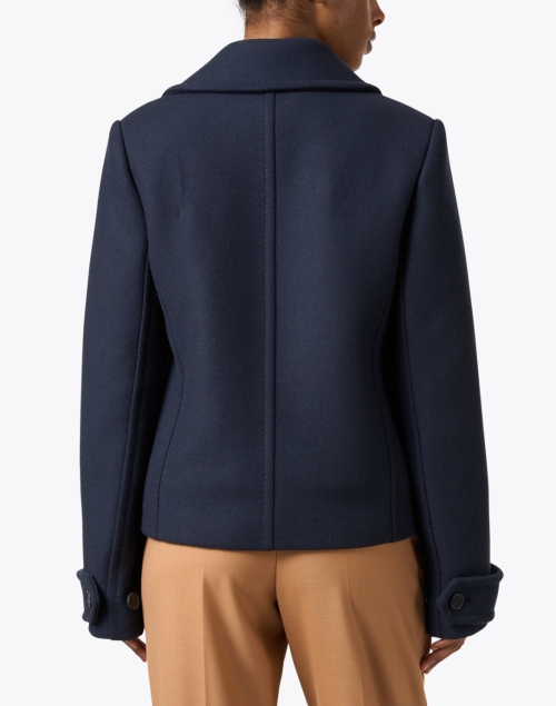 Back image - Joseph - Dove Navy Wool Cashmere Coat