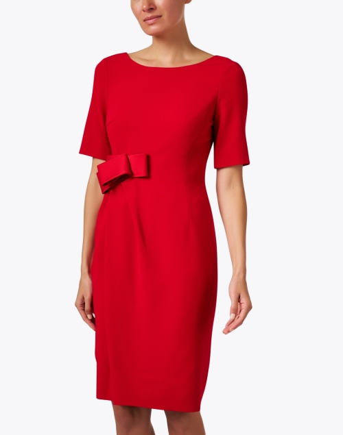 Front image - Paule Ka - Red Crepe Bow Dress