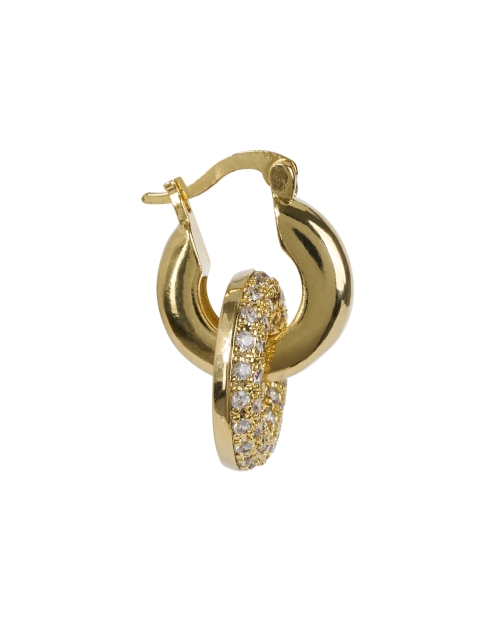 Back image - FALLON - Gold Pave Hoop Earrings