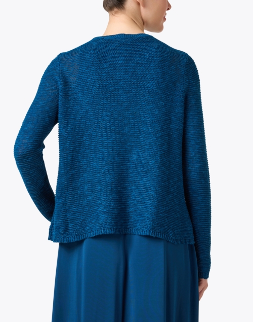Back image - Eileen Fisher - Blue Linen Cotton Sweater