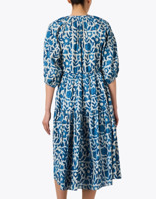 Back image - Apiece Apart - Mitte Blue Floral Midi Dress