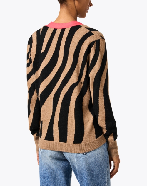 Back image - Chinti and Parker - Zebra Print Wool Cashmere Cardigan