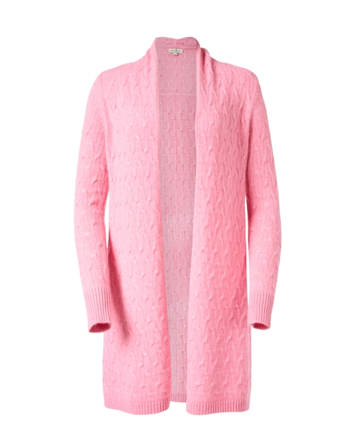 Product image - Cortland Park - Sophie Pink Cable Knit Cashmere Cardigan