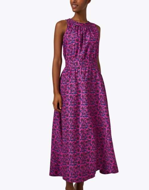 Front image - Apiece Apart - Bali Fuchsia Print Dress