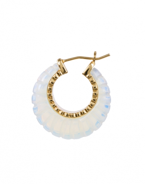 Fabric image - Loeffler Randall - Bernadine White Moonstone with Gold Hoop Earrings