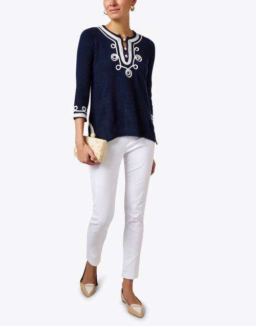 Calipso Navy Cashmere Top