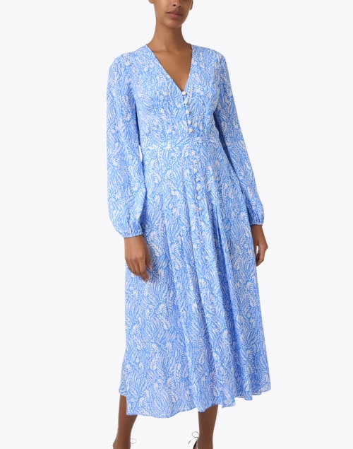 Front image - Shoshanna - Mira Blue Print Dress
