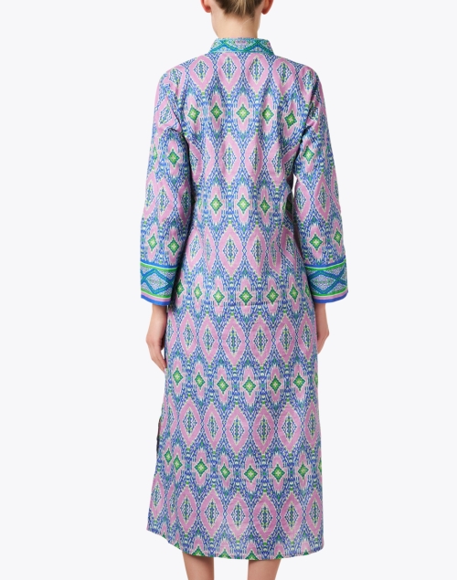 Back image - Bella Tu - Mia Purple Embroidered Cotton Kaftan Dress