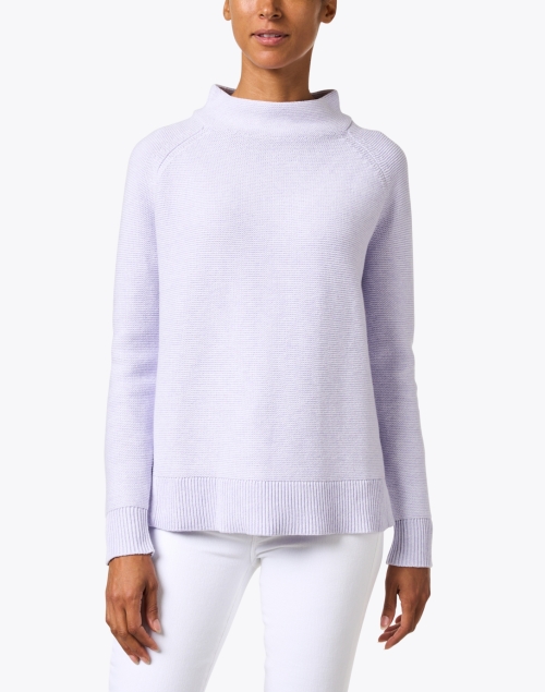 Front image - Kinross - Lilac Purple Garter Stitch Cotton Sweater