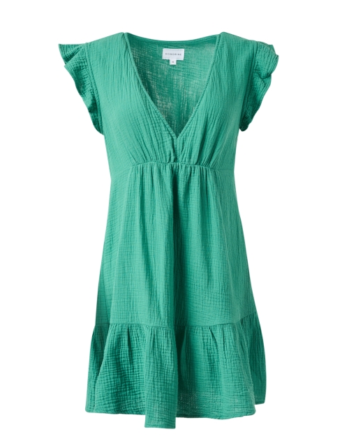 Product image - Honorine - Ruby Green Cotton V-Neck Dress