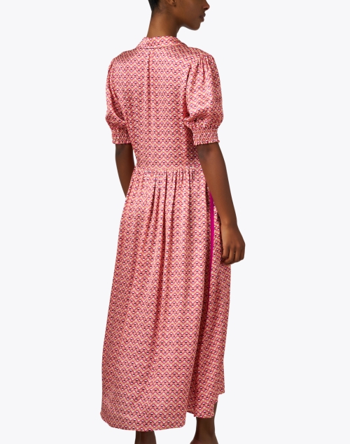 Back image - Purotatto - Pink Printed Shirt Dress