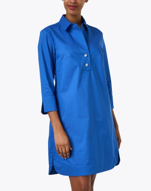 Front image - Hinson Wu - Aileen Blue Cotton Dress