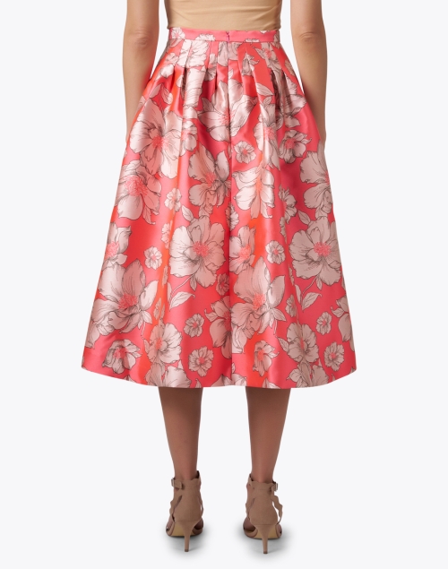 Back image - Bigio Collection - Coral Floral A-Line Skirt