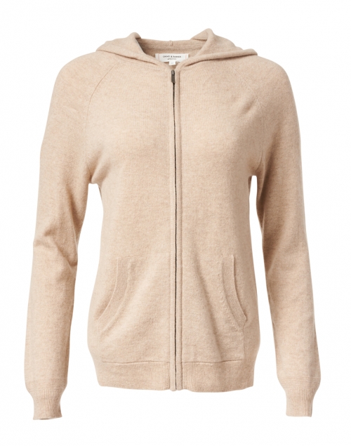 Product image - Chinti and Parker - Oatmeal Beige Cashmere Zip Up Hoodie