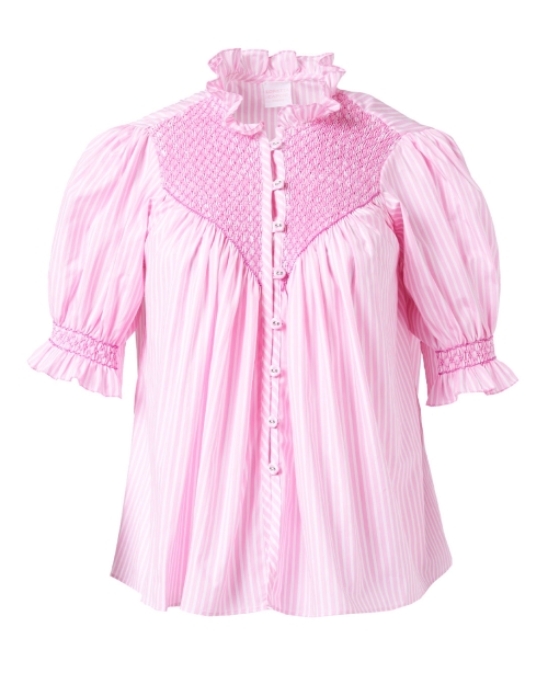 Product image - Loretta Caponi - Milvia Pink Stripe Cotton Blouse