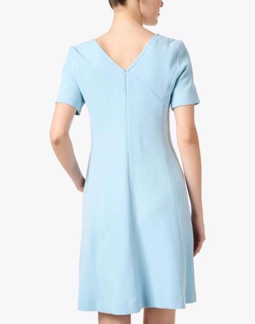 Back image - Jane - Tabitha Blue Wool Crepe Dress