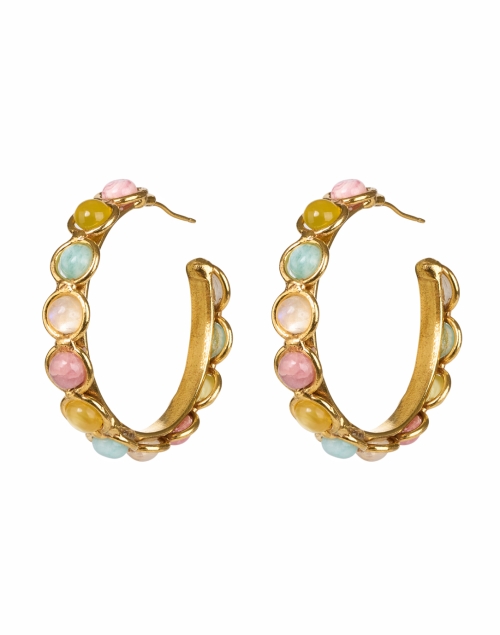 Product image - Sylvia Toledano - Gold Multi Stone Hoop Earrings