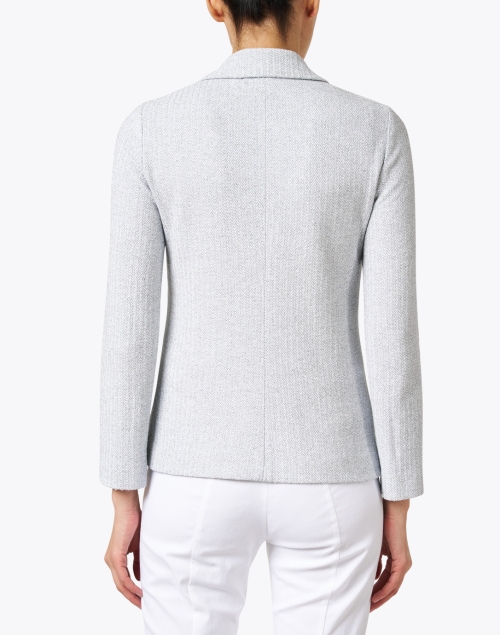 Back image - Amina Rubinacci - Miranda Grey Tweed Knit Blazer