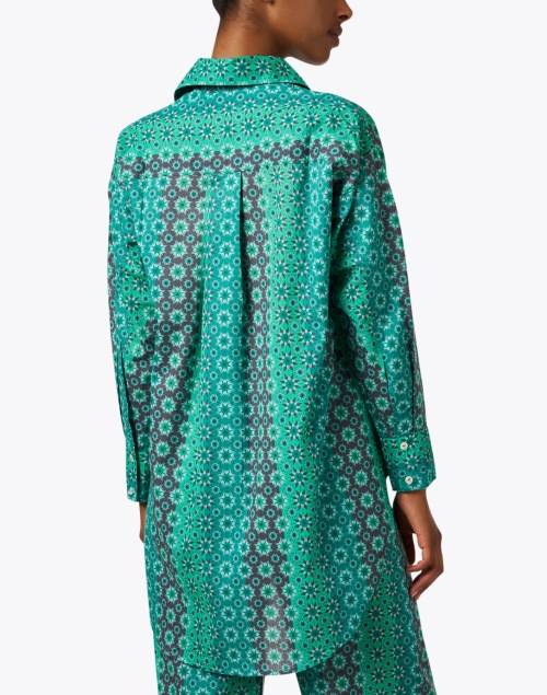 Back image - Ro's Garden - Paloma Green Print Cotton Blouse