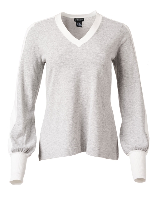 Product image - J'Envie - Grey and White V-Neck Sweater