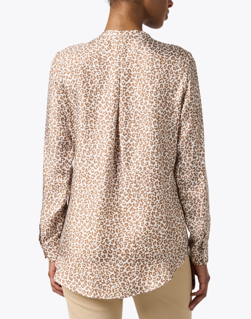 Back image - Rosso35 - Cream and Camel Leopard Print Silk Blouse