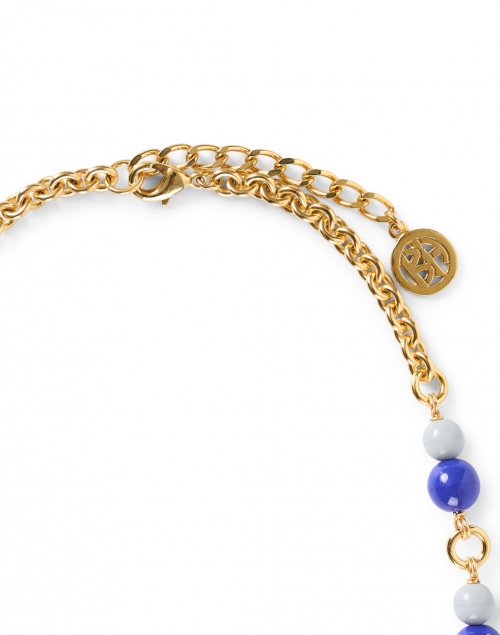 Ben-Amun - Blue Glass Bead and Gold Chain Necklace