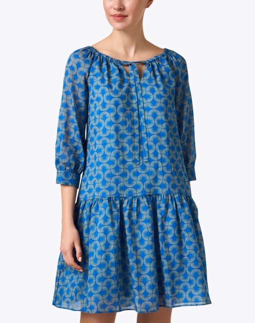 Front image - Rosso35 - Blue Geometric Print Dress
