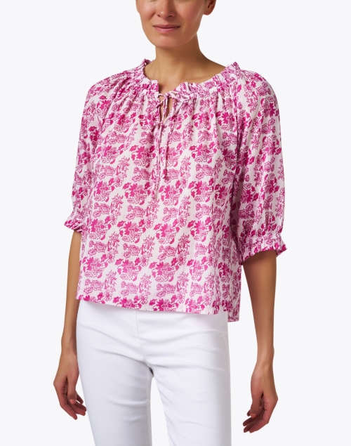 Front image - Ro's Garden - Havana Pink Print Cotton Top