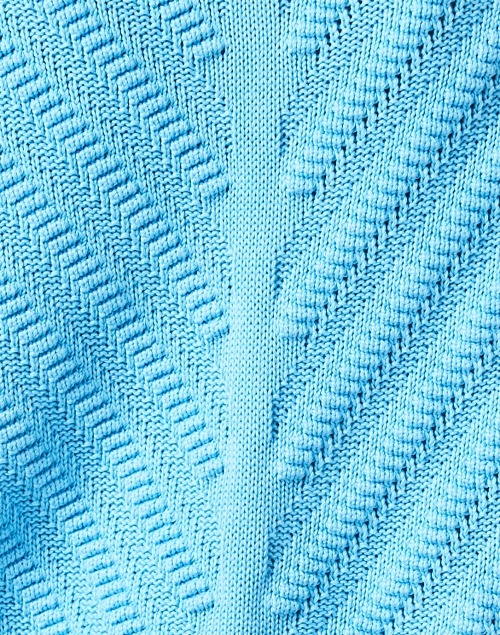 Fabric image - Kinross - Pool Blue Cotton Diagonal Knit Cardigan